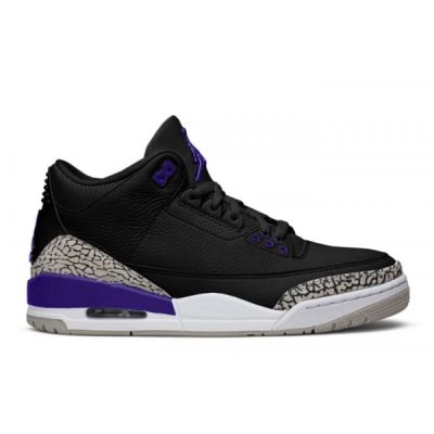 Nike "Court Purple" Muške Air Jordan 3 Ljubičaste Crne Sive | 2R65JOOK