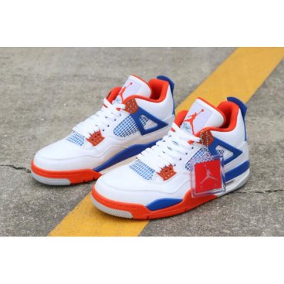 Nike Custom "Knicks" Muške Air Jordan 4 Bijele Kraljevska Plava Narančaste | Y89KEWTQ