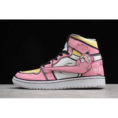 Nike GS High Ženske Air Jordan 1 Roze Crne Žute | MCWVZ6P1