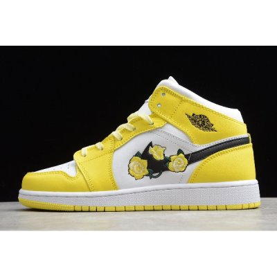 Nike Mid SE GS Ženske Air Jordan 1 Roze Žute | P0H3GUJR