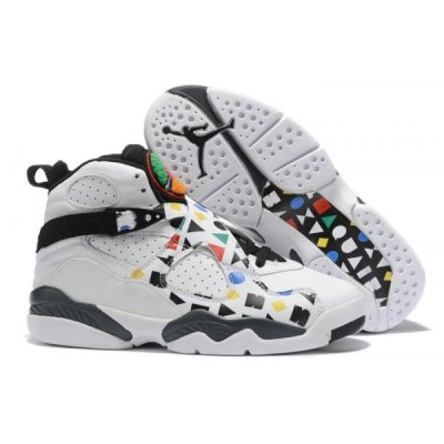 Nike "Quai 54" Muške Air Jordan 8 Bijele Crne Visebojne | TE4DG13I