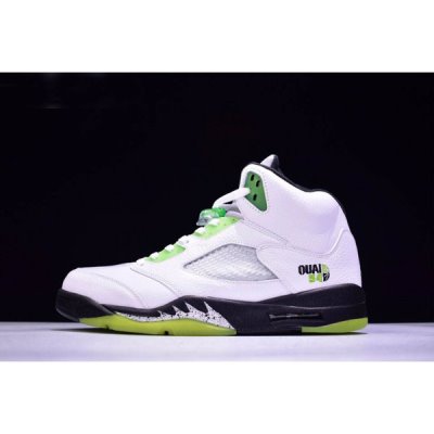 Nike Retro "Quai 54" Muške Air Jordan 5 Bijele Crne Metalne Srebrne | 82PLOU7F