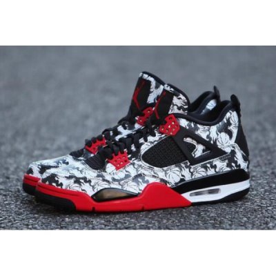 Nike "Tattoo" Muške Air Jordan 4 Crne Crvene | 1H2REY5T